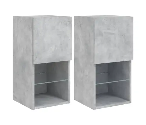 Tv Galdiņi Ar Led Lampiņām, 2 Gab., 30,5X30X60Cm, Betona Pelēki Vidaxl