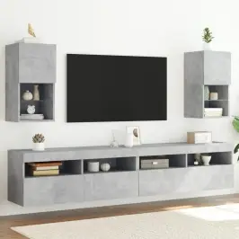 Tv Galdiņi Ar Led Lampiņām, 2 Gab., 30,5X30X60Cm, Betona Pelēki Vidaxl