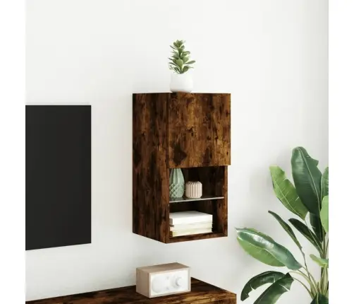 Tv Spintelė Su Led Lemputėmis, Dūminio Ąžuolo, 30,5X30X60Cm Tv Spintelė Su Led Lemputėmis, Dūminio Ąžuolo, 30,5X30X60Cm