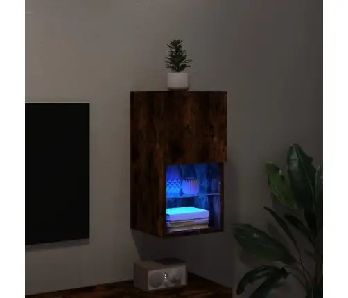 Tv Spintelė Su Led Lemputėmis, Dūminio Ąžuolo, 30,5X30X60Cm Tv Spintelė Su Led Lemputėmis, Dūminio Ąžuolo, 30,5X30X60Cm