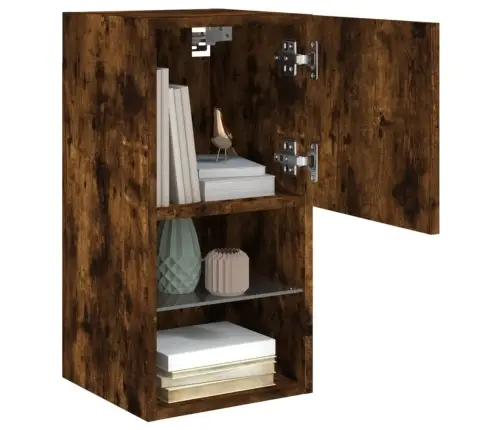 Tv Plaukti Ar Led Lampiņām, 2 Gab., Koka Krāsa, 30,5X30X60 Cm Vidaxl