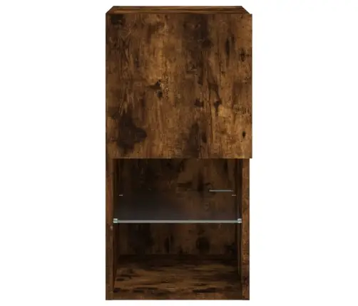 Tv Plaukti Ar Led Lampiņām, 2 Gab., Koka Krāsa, 30,5X30X60 Cm Vidaxl