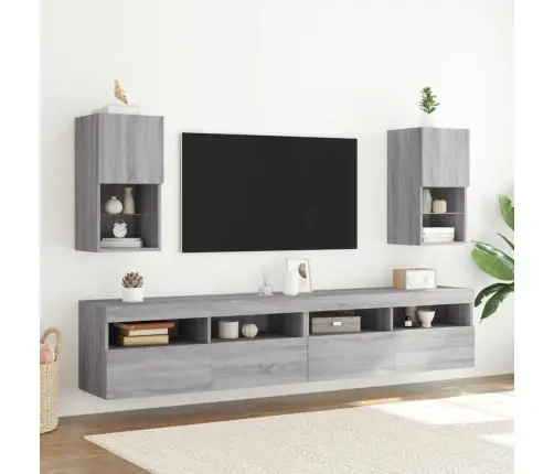 Led-Tuledega Telerikapp, Hall Sonoma Tamm, 30,5 X 30 X 60 Cm