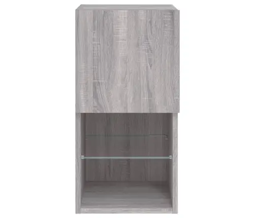 Tv Spintelės Su Led, 2Vnt., Pilkos Ąžuolo, 30,5X30X60Cm