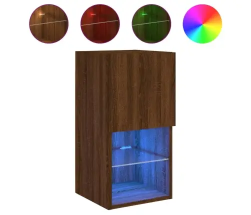 Tv Galdiņš Ar Led Lampiņām, Ozolkoka Krāsa, 30,5X30X60 Cm Vidaxl