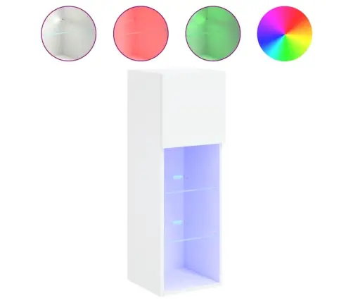 Tv Skapītis Ar Led Apgaismojumu, Balts, 30,5X30X90 Cm Vidaxl