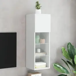Tv Skapītis Ar Led Apgaismojumu, Balts, 30,5X30X90 Cm Vidaxl
