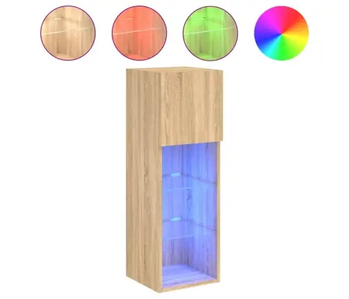 Tv Spintelė Su Led Lemputėmis, Ąžuolo Spalvos, 30,5X30X90Cm Tv Spintelė Su Led Lemputėmis, Ąžuolo Spalvos, 30,5X30X90Cm