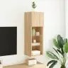 Tv Spintelė Su Led Lemputėmis, Ąžuolo Spalvos, 30,5X30X90Cm Tv Spintelė Su Led Lemputėmis, Ąžuolo Spalvos, 30,5X30X90Cm