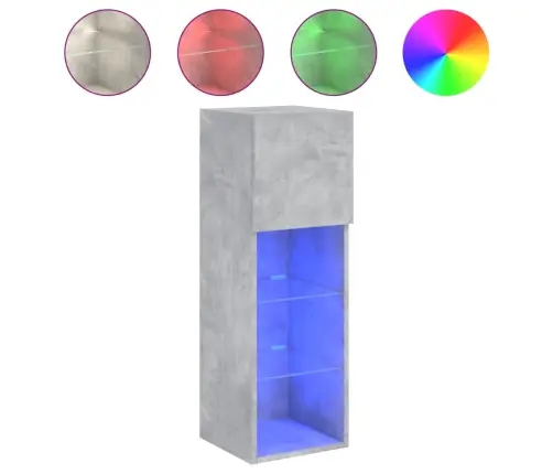 Tv Spintelė Su Led Lemputėmis, Betono Pilka, 30,5X30X90Cm