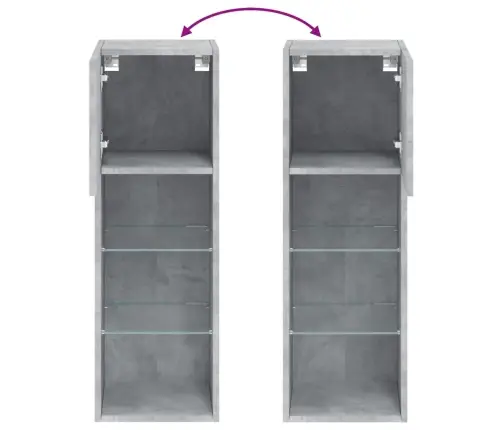 Tv Spintelė Su Led Lemputėmis, Betono Pilka, 30,5X30X90Cm