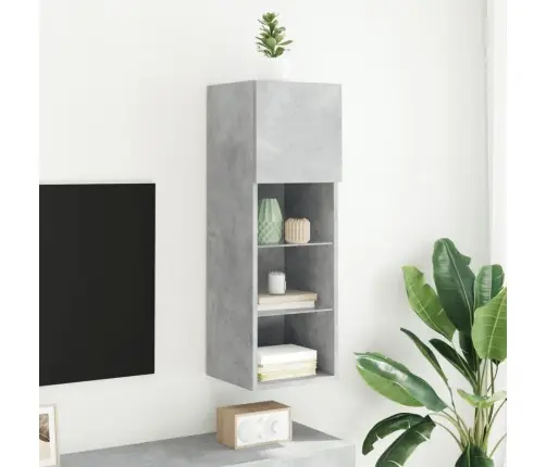 Tv Spintelė Su Led Lemputėmis, Betono Pilka, 30,5X30X90Cm