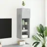Tv Spintelė Su Led Lemputėmis, Betono Pilka, 30,5X30X90Cm