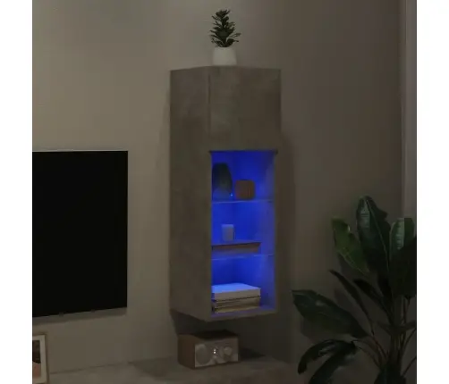 Tv Spintelė Su Led Lemputėmis, Betono Pilka, 30,5X30X90Cm