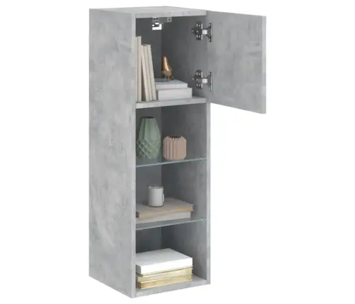 Tv Spintelė Su Led Lemputėmis, Betono Pilka, 30,5X30X90Cm