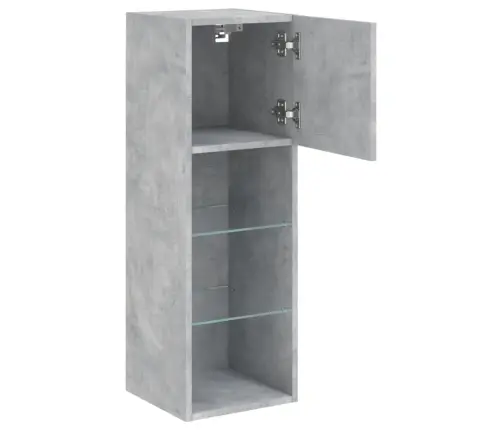 Tv Spintelė Su Led Lemputėmis, Betono Pilka, 30,5X30X90Cm