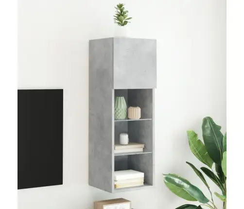 Tv Spintelė Su Led Lemputėmis, Betono Pilka, 30,5X30X90Cm