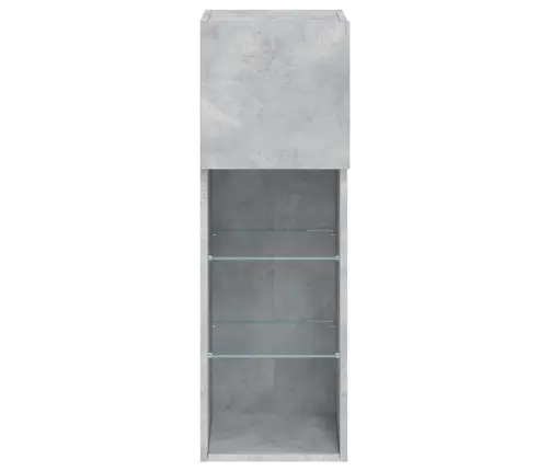 Tv Spintelės Su Led Lemputėmis, 2Vnt., Betono, 30,5X30X90Cm Tv Spintelės Su Led Lemputėmis, 2Vnt., Betono, 30,5X30X90Cm