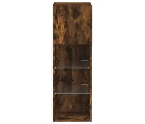 Tv Spintelės Su Led, 2Vnt., Dūminio Ąžuolo, 30,5X30X90Cm