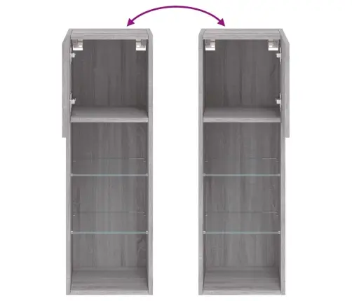 Telerikapp Led-Tuledega, Hall Sonoma Tamm, 30,5 X 30 X 90 Cm