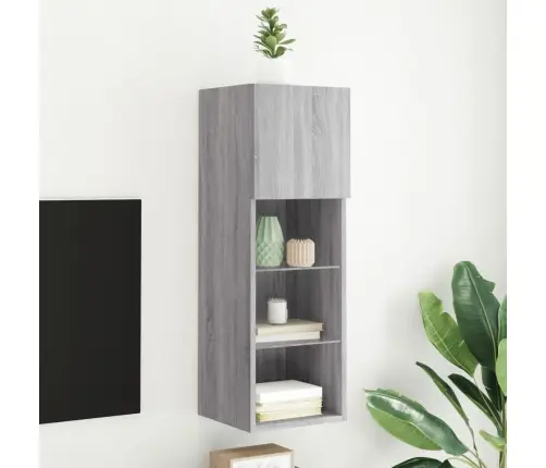 Telerikapp Led-Tuledega, Hall Sonoma Tamm, 30,5 X 30 X 90 Cm