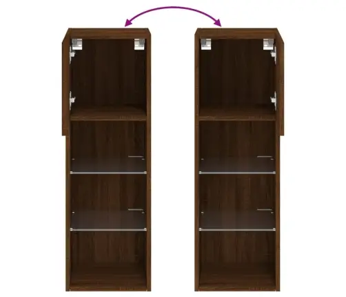 Tv Galdiņš Ar Led Lampiņām, Ozolkoka Krāsa, 30,5X30X90 Cm Vidaxl
