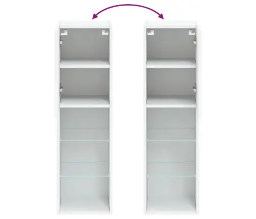 Tv Skapītis Ar Led Apgaismojumu, Balts, 30,5X30X102 Cm Vidaxl