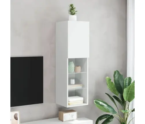 Tv Skapītis Ar Led Apgaismojumu, Balts, 30,5X30X102 Cm Vidaxl