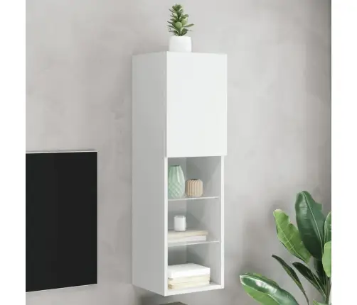 Tv Skapītis Ar Led Apgaismojumu, Balts, 30,5X30X102 Cm Vidaxl