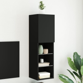 Tv Skapītis Ar Led Apgaismojumu, Melns, 30,5X30X102 Cm Vidaxl