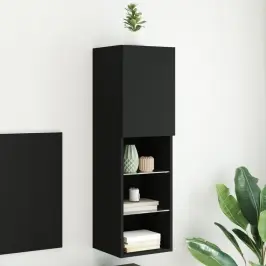 Tv Skapītis Ar Led Apgaismojumu, Melns, 30,5X30X102 Cm Vidaxl