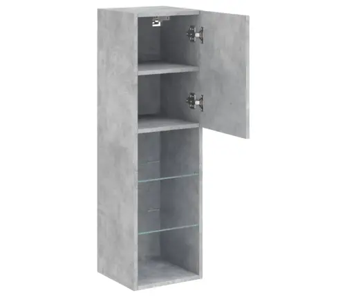 Tv Skapīši Ar Led, 2 Gab., Betona Pelēki, 30,5X30X102 Cm Vidaxl