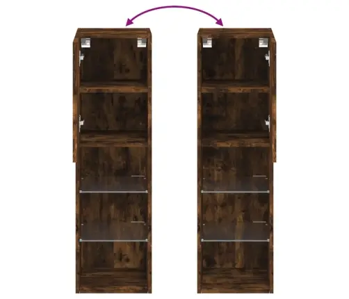 Led-Tuledega Telerikapp, Suitsutatud Tamm, 30,5 X 30 X 102 Cm