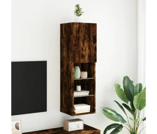 Led-Tuledega Telerikapp, Suitsutatud Tamm, 30,5 X 30 X 102 Cm