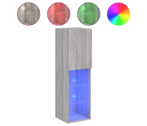 Tv Galdiņš Ar Led Apgaismojumu, Pelēks, 30,5X30X102 Cm Vidaxl