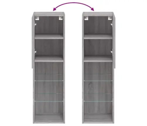 Tv Galdiņš Ar Led Apgaismojumu, Pelēks, 30,5X30X102 Cm Vidaxl