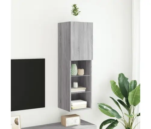 Tv Galdiņš Ar Led Apgaismojumu, Pelēks, 30,5X30X102 Cm Vidaxl