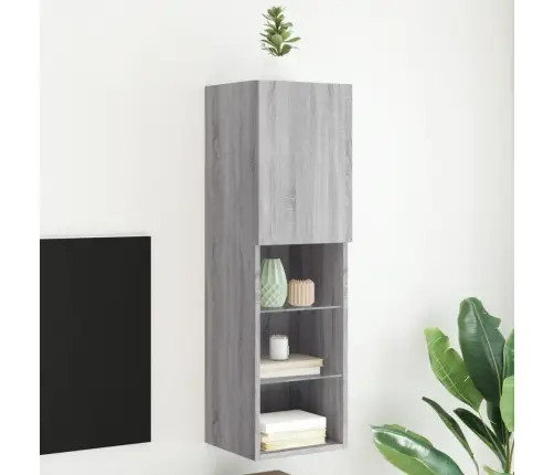 Tv Galdiņš Ar Led Apgaismojumu, Pelēks, 30,5X30X102 Cm Vidaxl