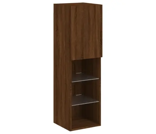 Tv Galdiņš Ar Led Lampiņām, Ozolkoka Krāsa, 30,5X30X102 Cm Vidaxl