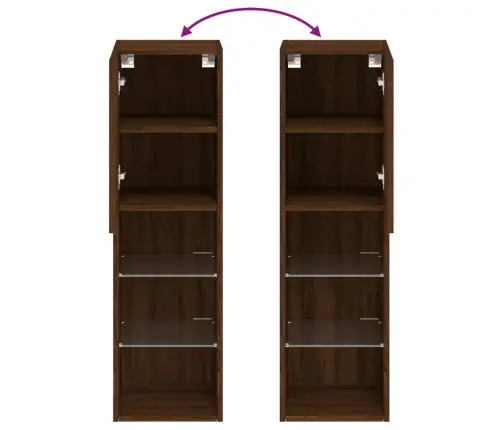 Tv Skapīši Ar Led, 2 Gab., Brūna Ozolkoka Krāsa, 30,5X30X102 Cm Vidaxl