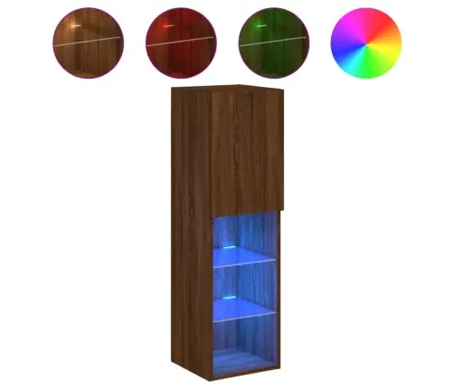 Tv Skapīši Ar Led, 2 Gab., Brūna Ozolkoka Krāsa, 30,5X30X102 Cm Vidaxl