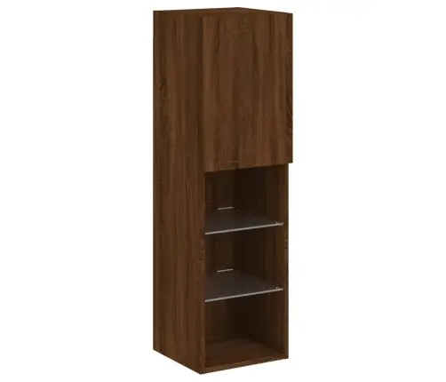 Tv Skapīši Ar Led, 2 Gab., Brūna Ozolkoka Krāsa, 30,5X30X102 Cm Vidaxl