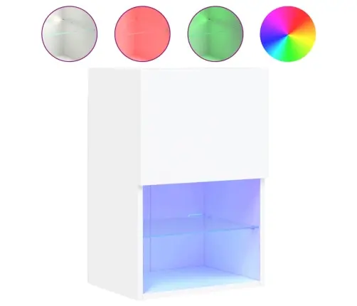 Tv Galdiņš Ar Led Apgaismojumu, Balts, 40,5X30X60 Cm Vidaxl