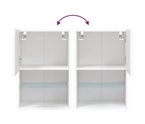 Tv Galdiņš Ar Led Apgaismojumu, Balts, 40,5X30X60 Cm Vidaxl