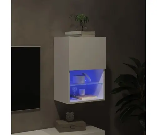 Tv Galdiņš Ar Led Apgaismojumu, Balts, 40,5X30X60 Cm Vidaxl