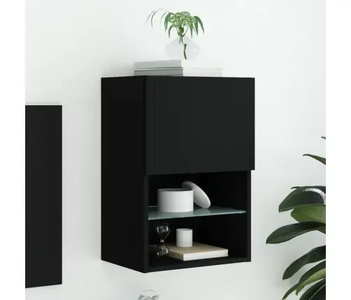 Tv Skapītis Ar Led Apgaismojumu, Melns, 40,5X30X60 Cm Vidaxl