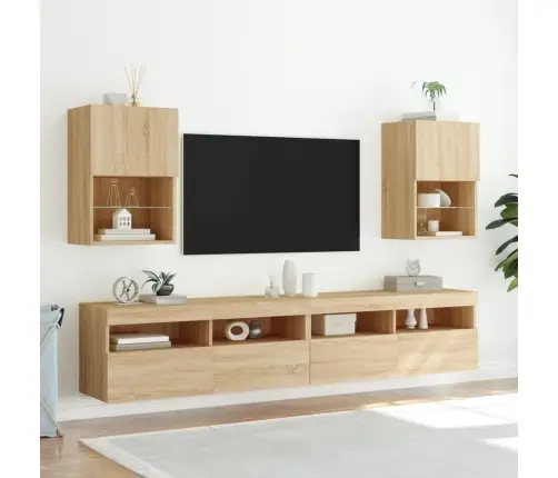 Led-Tuledega Telerikapp, Sonoma Tamm, 40,5 X 30 X 60 Cm