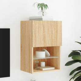 Tv Spintelė Su Led Lemputėmis, Ąžuolo Spalvos, 40,5X30X60Cm