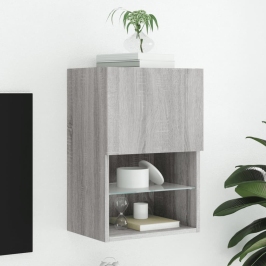Tv Skapītis Ar Led Lampiņām, Pelēka Ozola Krāsa, 40,5X30X60 Cm Vidaxl