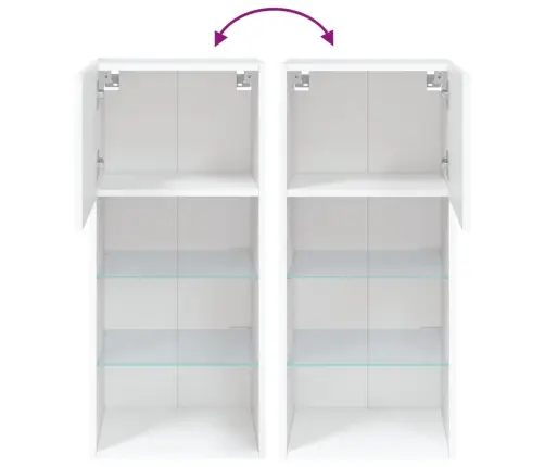 Tv Galdiņš Ar Led Apgaismojumu, Balts, 40,5X30X90 Cm Vidaxl